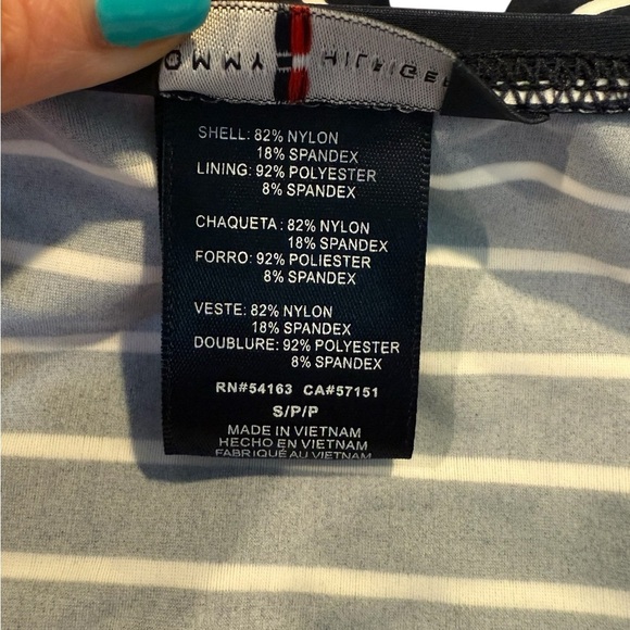 Tommy Hilfiger Navy White Striped Halter UPF Tankini Top Size Small NEW Sailor - Picture 11 of 14
